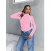 imageTrendy Queen Womens Turtleneck Long Sleeve Shirts Fall Fashion Basic Thermal Underwear Tops Winter Clothes 2025Pink