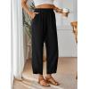 imageTrendy Queen Womens Wide Leg Pants Summer Capri Palazzo Harem Casual Barrel Sweatpants Baggy Slacks with PocketsBlack