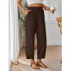 imageTrendy Queen Womens Wide Leg Pants Summer Capri Palazzo Harem Casual Barrel Sweatpants Baggy Slacks with PocketsBrown