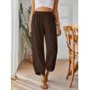 imageTrendy Queen Womens Wide Leg Pants Summer Capri Palazzo Harem Casual Barrel Sweatpants Baggy Slacks with PocketsBrown
