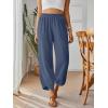 imageTrendy Queen Womens Wide Leg Pants Summer Capri Palazzo Harem Casual Barrel Sweatpants Baggy Slacks with PocketsGreyblue