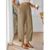 imageTrendy Queen Womens Wide Leg Pants Summer Capri Palazzo Harem Casual Barrel Sweatpants Baggy Slacks with PocketsKhaki