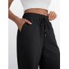 imageTrendy Queen Womens Wide Leg Sweatpants High Waisted Baggy Lounge Pants Drawstring Athletic Flared Joggers with PocketsBlack