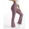 imageTrendy Queen Womens Wide Leg Yoga Pants Bootcut Workout Flare Leggings Trendy High Waisted Fold Over 2025 Fall OutfitsPurple