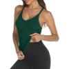 imageTrendy Queen Womens Workout Tank Tops Racerback Summer 2025 Camisole Top V Neck Ribbed Sleeveless Beach Fashion ClothesDarkgreen