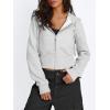 imageTrendy Queen Womens Zip Up Cropped Hoodies Long Sleeve Sweatshirts Jackets Fall Fashion 2024 Y2k Winter ClothesGrey