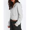 imageTrendy Queen Womens Zip Up Cropped Hoodies Long Sleeve Sweatshirts Jackets Fall Fashion 2024 Y2k Winter ClothesGrey