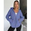 imageTrendy Queen Womens Zip Up Hoodies Oversized Sweatshirts Fall School Fashion Outfits Casual Jackets 2025 Winter ClothesBlue Purple