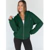 imageTrendy Queen Womens Zip Up Hoodies Oversized Sweatshirts Fall School Fashion Outfits Casual Jackets 2025 Winter ClothesDark Green