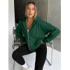 imageTrendy Queen Womens Zip Up Hoodies Oversized Sweatshirts Fall School Fashion Outfits Casual Jackets 2025 Winter ClothesDark Green