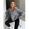 imageTrendy Queen Womens Zip Up Hoodies Oversized Sweatshirts Fall School Fashion Outfits Casual Jackets 2025 Winter ClothesDark Grey