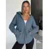 imageTrendy Queen Womens Zip Up Hoodies Oversized Sweatshirts Fall School Fashion Outfits Casual Jackets 2025 Winter ClothesDusty Blue