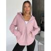 imageTrendy Queen Womens Zip Up Hoodies Oversized Sweatshirts Fall School Fashion Outfits Casual Jackets 2025 Winter ClothesPale Pink