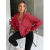 imageTrendy Queen Womens Zip Up Hoodies Oversized Sweatshirts Fall School Fashion Outfits Casual Jackets 2025 Winter ClothesRed