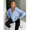 imageTrendy Queen Womens Zip Up Hoodies Oversized Sweatshirts Fall School Fashion Outfits Casual Jackets 2025 Winter ClothesSky Blue