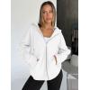 imageTrendy Queen Womens Zip Up Hoodies Oversized Sweatshirts Fall School Fashion Outfits Casual Jackets 2025 Winter ClothesWhite