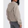 imageTrendy Queen Zip Up Hoodies For Women Cropped Sweatshirts Fall Fashion Outfits 2025 Y2k Fleece Teen Girls ClothesCoffee Grey