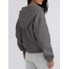 imageTrendy Queen Zip Up Hoodies For Women Cropped Sweatshirts Fall Fashion Outfits 2025 Y2k Fleece Teen Girls ClothesDark Grey