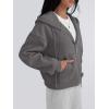 imageTrendy Queen Zip Up Hoodies For Women Cropped Sweatshirts Fall Fashion Outfits 2025 Y2k Fleece Teen Girls ClothesDark Grey
