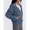 imageTrendy Queen Zip Up Hoodies For Women Cropped Sweatshirts Fall Fashion Outfits 2025 Y2k Fleece Teen Girls ClothesGrey Blue