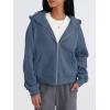 imageTrendy Queen Zip Up Hoodies For Women Cropped Sweatshirts Fall Fashion Outfits 2025 Y2k Fleece Teen Girls ClothesGrey Blue