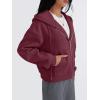 imageTrendy Queen Zip Up Hoodies For Women Cropped Sweatshirts Fall Fashion Outfits 2025 Y2k Fleece Teen Girls ClothesRed