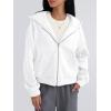 imageTrendy Queen Zip Up Hoodies For Women Cropped Sweatshirts Fall Fashion Outfits 2025 Y2k Fleece Teen Girls ClothesWhite