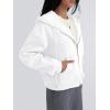 imageTrendy Queen Zip Up Hoodies For Women Cropped Sweatshirts Fall Fashion Outfits 2025 Y2k Fleece Teen Girls ClothesWhite