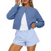 imageTrendy Queen Cropped Cardigan Sweaters for Women Lightweight Crop Knit Y2k Fall Outfits Fashion Clothes 2025Blue