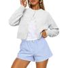 imageTrendy Queen Cropped Cardigan Sweaters for Women Lightweight Crop Knit Y2k Fall Outfits Fashion Clothes 2025Grey