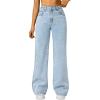 imageTrendy Queen Jeans for Women Wide Straight Leg High Waisted Stretchy Baggy Jeans Fashion Loose Denim Pants Fall 2025Snowblue