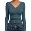 imageTrendy Queen Long Sleeve Shirts for Women 2025 Fall Fashion V Neck Basics Crop Tops Slim Fitted Y2K Tops Outfits ClothesHaze Blue
