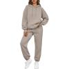 imageTrendy Queen Sweatsuits Women 2 Piece Outfits Lounge Two Piece Sets Sweatshirts Sweatpants Hoodies Tracksuits with PocketsCoffee Grey