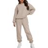 imageTrendy Queen Sweatsuits Women 2 Piece Outfits Two Piece Crewneck Sweatshirts Sets Lounge Fall Sweatpants 2025 TracksuitsCoffeegrey