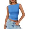 imageTrendy Queen Women Going Out Summer Tank Tops Spring Casual Basic Cute 2025 Sleeveless Shirt Vacation Fashion Outfit ClothesBlue