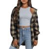 imageTrendy Queen Women Shackets Long Sleeve Flannel Shirts Button Down Blouse Plaid Tops Fall Outfits Fashion Winter Jackets 2025Khaki