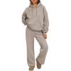 imageTrendy Queen Womens 2 Piece Outfits Fall Fashion Sweatsuits Oversized Hoodies Wide Leg Sweatpants Lounge Matching Track SetsCoffeegery