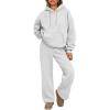 imageTrendy Queen Womens 2 Piece Outfits Fall Fashion Sweatsuits Oversized Hoodies Wide Leg Sweatpants Lounge Matching Track SetsGery