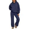 imageTrendy Queen Womens 2 Piece Outfits Fall Fashion Sweatsuits Oversized Hoodies Wide Leg Sweatpants Lounge Matching Track SetsNavy