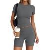 imageTrendy Queen Womens 2 Piece Workout Sets Short Matching Lounge Sets Summer Clothes Going Out Gym OutfitsDarkgrey