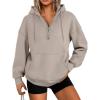 imageTrendy Queen Womens Hoodies Fleece Fashion Half Zip Sweatshirts Cute Y2k Fall Clothes 2025Coffeegrey