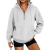 imageTrendy Queen Womens Hoodies Fleece Fashion Half Zip Sweatshirts Cute Y2k Fall Clothes 2025Grey