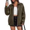 imageTrendy Queen Womens Leather Jackets Oversized Faux Motorcycle Plus Size Moto Biker Coat Fall Outfits Fashion Clothes 2025Armygreen