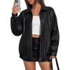imageTrendy Queen Womens Leather Jackets Oversized Faux Motorcycle Plus Size Moto Biker Coat Fall Outfits Fashion Clothes 2025Black