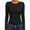 imageTrendy Queen Womens Long Sleeve Shirts Crop Tops Basic Workout Tees Going Out for Teen GirlsBlack