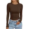 imageTrendy Queen Womens Long Sleeve Shirts Crop Tops Fall Fashion 2025 Going Out Basic Winter ClothesChocolate