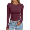 imageTrendy Queen Womens Long Sleeve Shirts Crop Tops Fall Fashion 2025 Going Out Basic Winter ClothesWinered