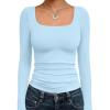 imageTrendy Queen Womens Long Sleeve Shirts Crop Tops Fall Fashion 2025 Square Neck Going Out Basics Tees Y2k ClothesBaby Blue