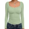 imageTrendy Queen Womens Long Sleeve Tops Going Out Top Trendy Cute Shirt Y2k Clothes Fashion Clothing Fall Outfits 2025Fruit Green
