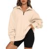 imageTrendy Queen Womens Oversized Sweatshirts Fall Sweaters Fashion Hoodies Half Zip Pullover Long Sleeve Shirts ClothesApricot